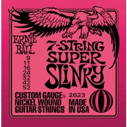 2623 7-string Super Slinky Nickel Wound .009 - .052 Pink pack