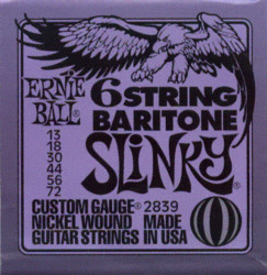 2839 6-string Baritone Slinky w/ small ball end 29 5/8 scale .013p - .072
