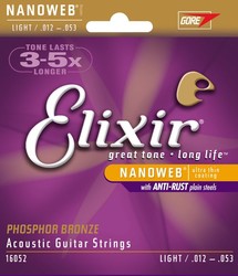 Elixir Acoustic Nanoweb Light / 12 - 53 / - Phosphor Bronze