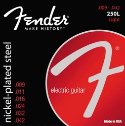 Fender 250L Light / 9 - 42 / - poniklovaná ocel