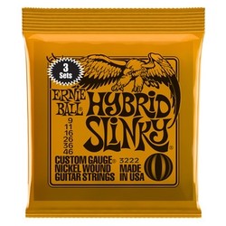 3222 Nickel Hybrid Slinky Orange Electric Guitar Strings 3 Pack