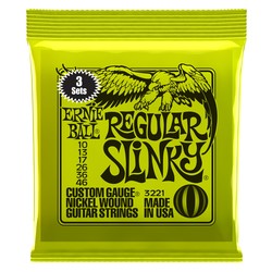 3221 Nickel Regular Slinky Electric Guitar Strings 3 Pack