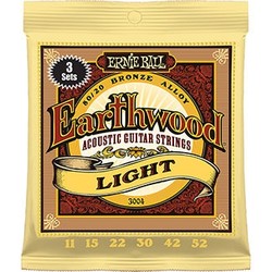 3004 Earthwood Medium Light .011 - .052 Acoustic 80/20 - 3 Pack