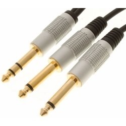 Bespeco RCY 150 - Jack 6.3 Stereo - 2x Jack 6.3 Mono - 1.5m