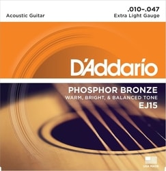 D´Addario EJ15 Phosphor Bronze, Extra Light, 10-47