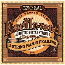 Ernie Ball 2061 Earthwood 5-String Banjo Frailing Loop End 80/20 Bronze Acoustic Guitar Strings