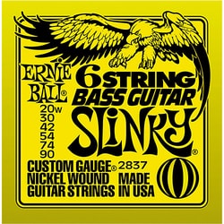 Ernie Ball 2837 6-string Slinky Bass Guitar w/ small ball end 29 5/8 scale .020w - .090