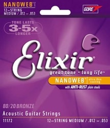 Elixir Bronze 80/20 Nanoweb 12str - 12/53