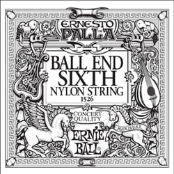 1526 Ernie Ball Black E6 Nylon Classical Ball End - 1ks