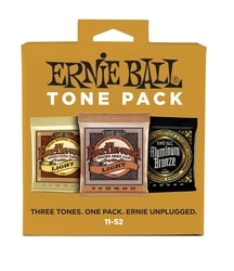 3314 Ernie Ball Light Acoustic Guitar Tone Pack(80/20 Earthwood, Phosphor Bronze, Aluminium Bronze)