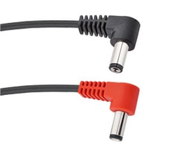 2.5mm Reverse Polarity (Center Positive) Barrel 2.1mm right-angle to 2.5mm right-angle - 18”