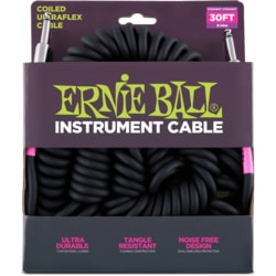 6044 Ernie Ball nástrojový " Coil " kabel 9.14m Rovný / Rovný Jack - černý