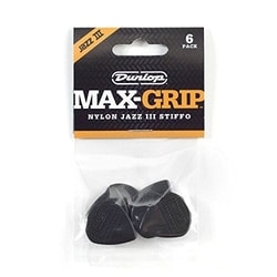 DUNLOP Nylon Max Grip Jazz III Black - 6ks